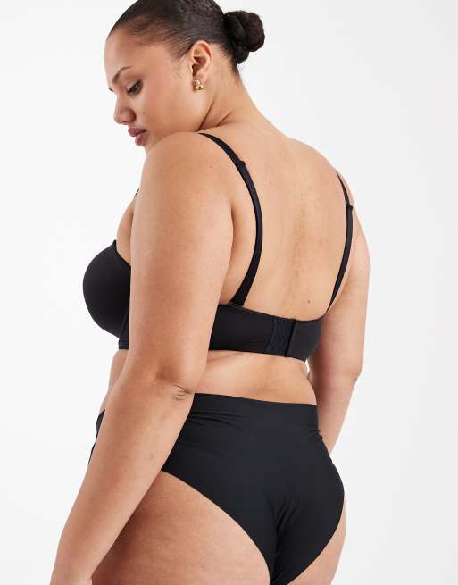 ASOS DESIGN Curve moulded multiway underwired bra in black - BLACK, 2 of 4