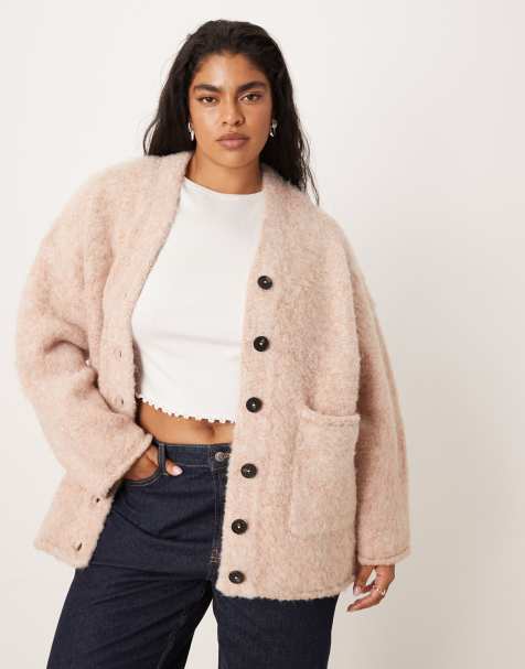 ASOS DESIGN Curve - Multiply - Oversized og pink cardigan - view 1