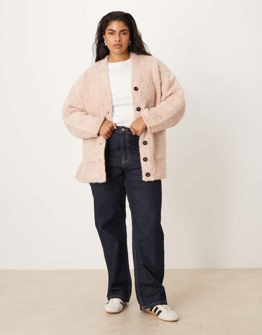 ASOS DESIGN Curve - Multiply - Oversized og pink cardigan, 2 af 4