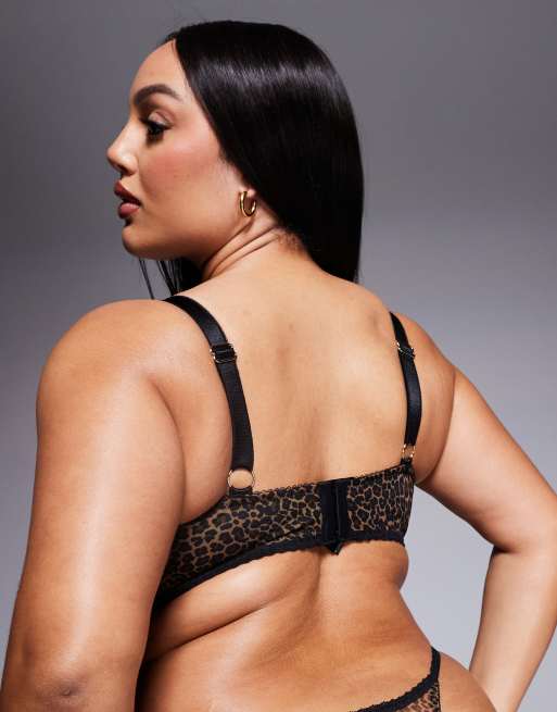 ASOS DESIGN Curve - Naomi - Beugel-bh in kant en luipaardprint, 2 van 4