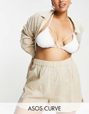 ASOS DESIGN Curve Natural Oversize Strandshorts in Natur ASOS