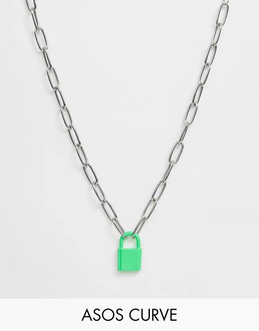 ASOS DESIGN chunky neckchain with padlock design