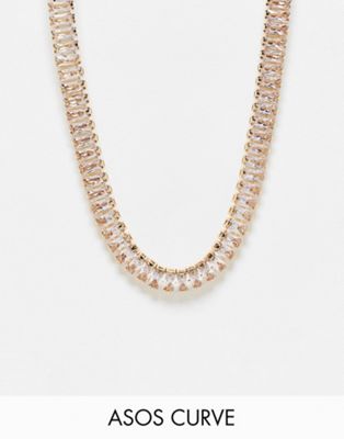 ASOS DESIGN Curve necklace with cubic zirconia crystal design | ASOS