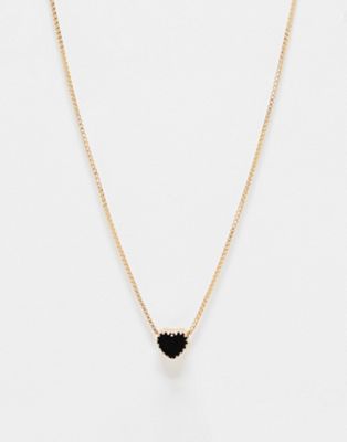 ASOS DESIGN Curve necklace with enamel heart pendant in gold tone | ASOS
