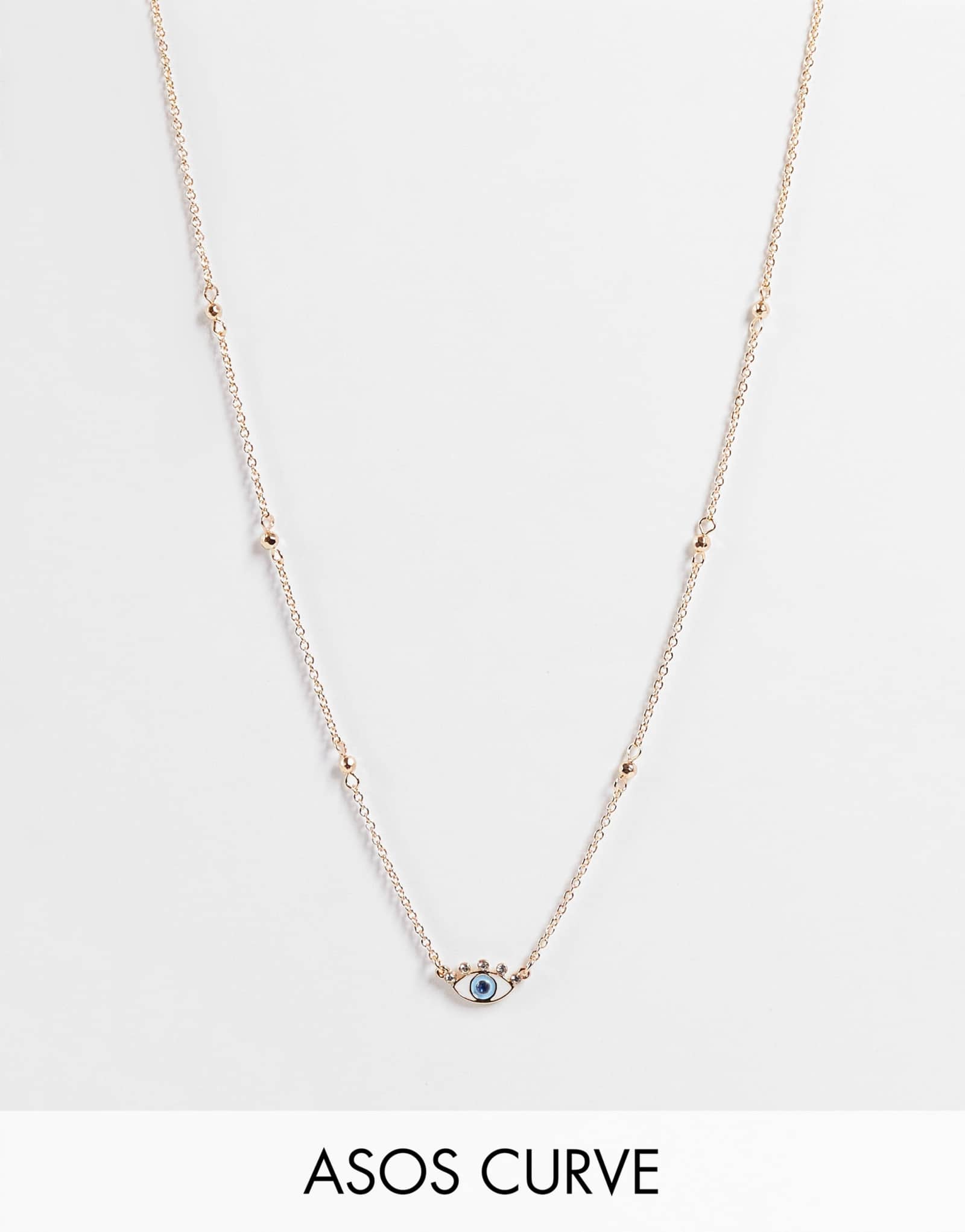 Колье ASOS DESIGN Curve с подвеской в виде глаза золотого оттенка