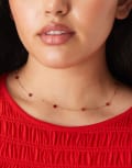 [ASOS Curve] ASOS DESIGN Curve necklace with gold tone fine chain and red semi precious heart stones No Size Red hearts