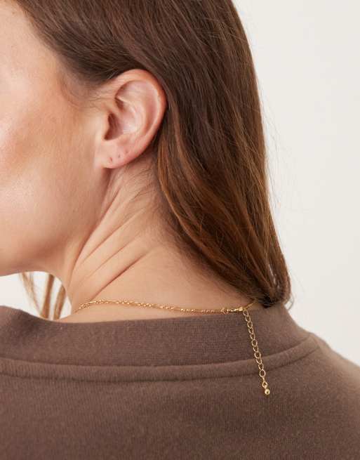 ASOS DESIGN Curve necklace with heart charm detail in gold tone, 3 of 3