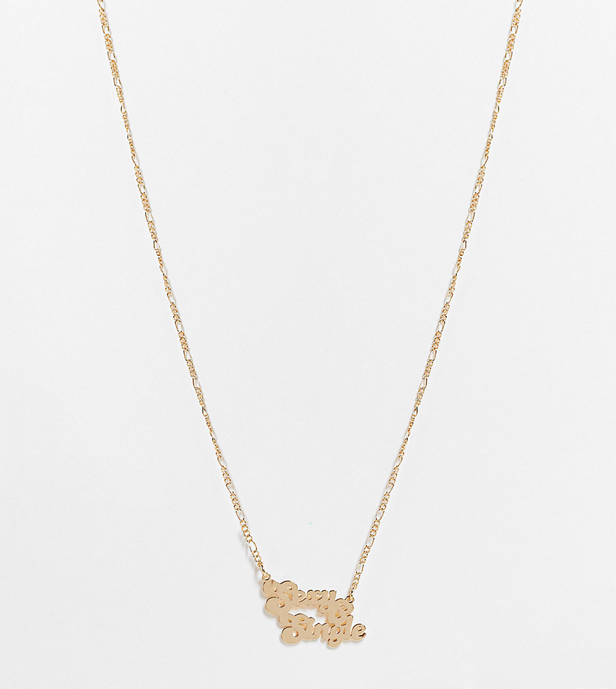 ASOS DESIGN Curve necklace with 'Sexy & Single' pendant in gold tone