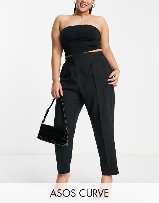 ASOS DESIGN Curve - Nette toelopende pantalon in zwart