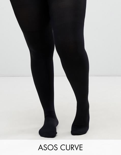 ASOS DESIGN Curve – New Improved Fit – 2er-Set Strumpfhosen in Schwarz, 140 Denier