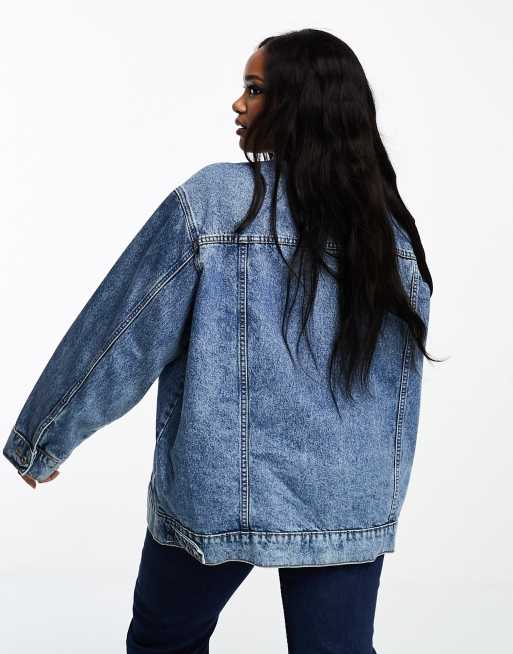 ASOS DESIGN Curve – Niebieska jeansowa kurtka oversize w stylu lat 90. , 4 z 4