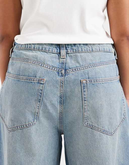 ASOS DESIGN Curve – Niebieskie dopasowane jeansy barrel w stylu vintage , 5 z 5