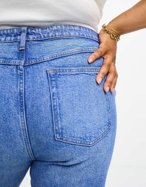 ASOS DESIGN Curve – Niebieskie dopasowane jeansy o prostym kroju, 2 z 5