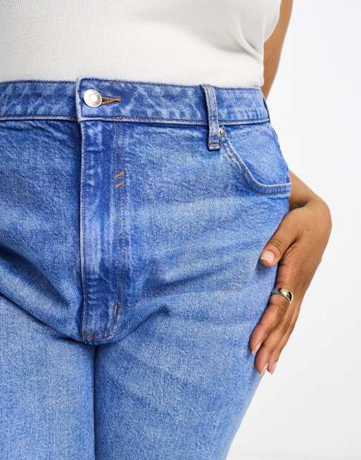 ASOS DESIGN Curve – Niebieskie dopasowane jeansy o prostym kroju, 3 z 5