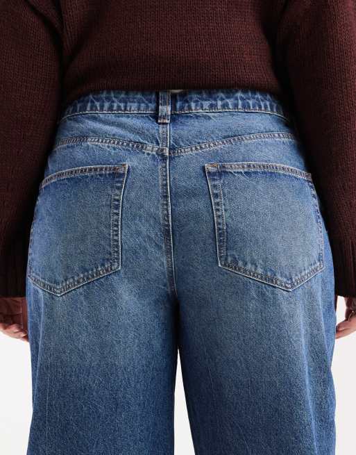 ASOS DESIGN Curve – Niebieskie dopasowane jeansy z baryłkowymi nogawkami, 5 z 5