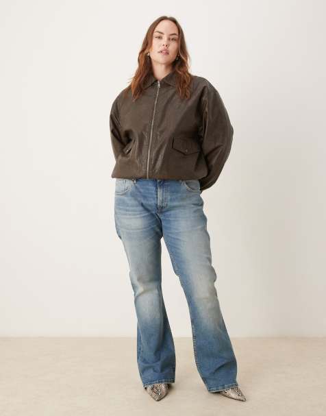 ASOS DESIGN Curve bootcut flare jeans in midwash