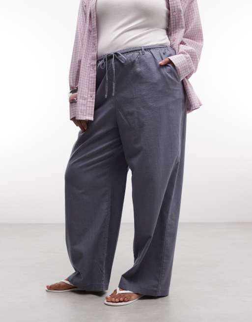 ASOS DESIGN Curve – Niebieskie wciągane spodnie, 3 z 5