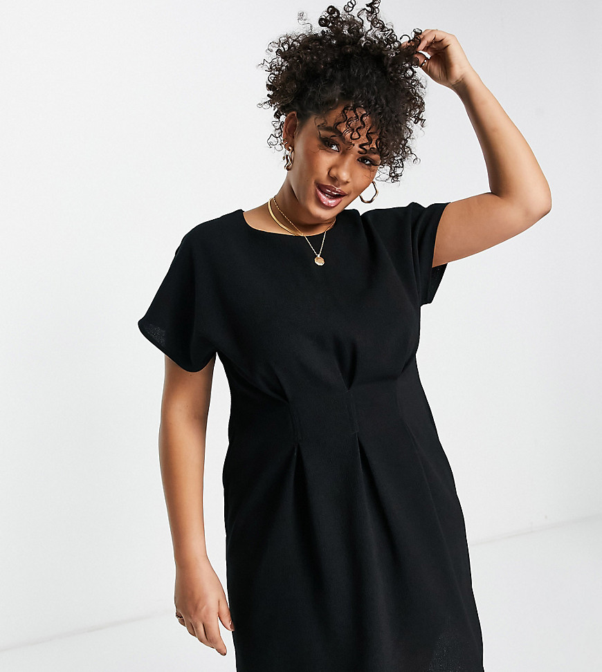 Plus-size dress by ASOS Curve Next stop: checkout Round neck Short sleeves Elasticated waist Zip-back fastening Regular fit