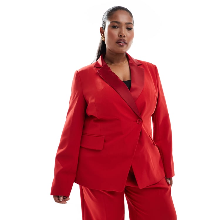 open lace back dress LUX ME (RED) | Red women's blazer dress