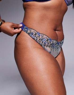 Asos Curve Asos Design Curve Noa Premium Embroidery Thong
