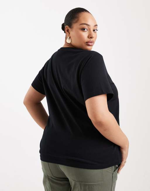 ASOS DESIGN Curve - Normaal T-shirt met luipaardprint in zwart, 4 van 4