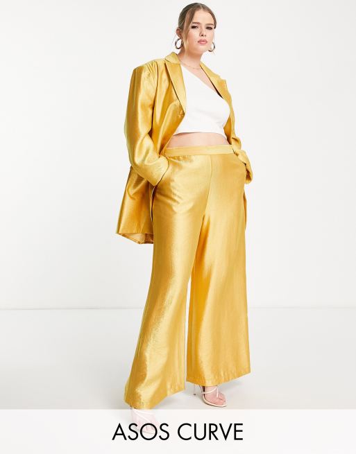 ASOS DESIGN set satin wide leg pants