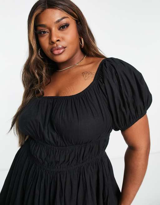 Black off the store shoulder beach dress