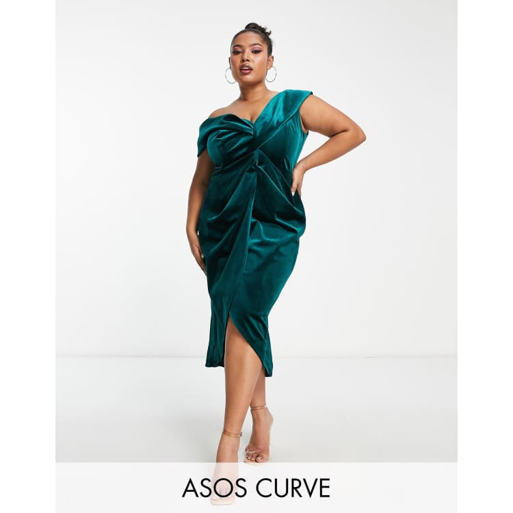 Asos curve velvet dress on sale