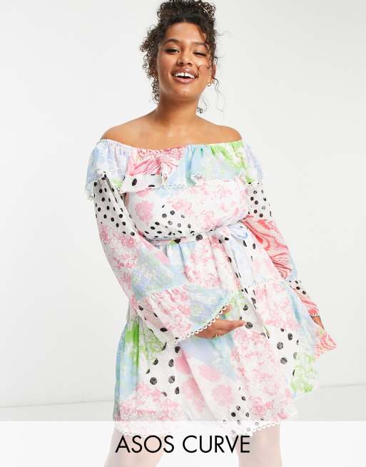 Asos patchwork dress sale