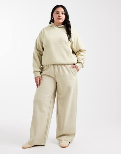 ASOS DESIGN Curve – Oliwkowy zestaw ze szczotkowanym wykończeniem od spodu - view 1