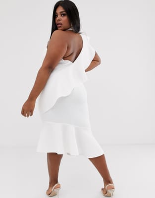 asos white ruffle dress