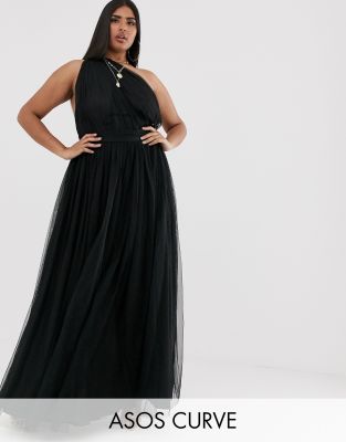 asos design tulle maxi dress