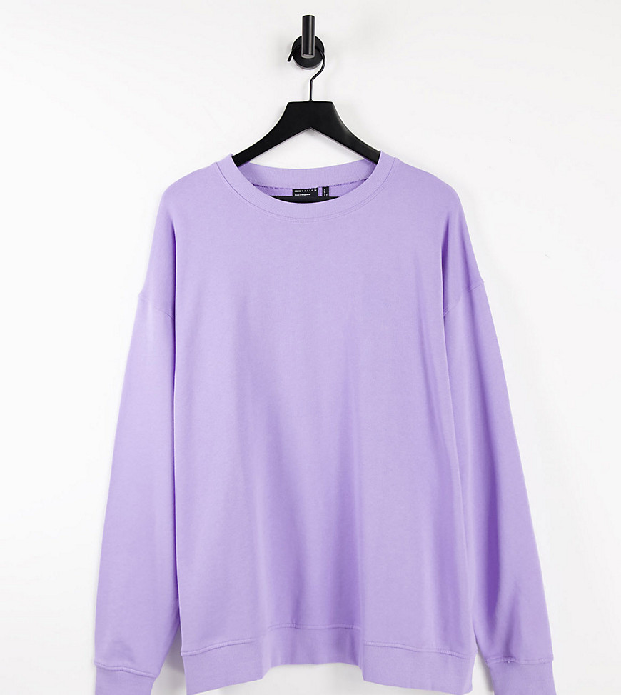 ASOS DESIGN Curve organic cotton oversized sweatshirt in lavender-Purple