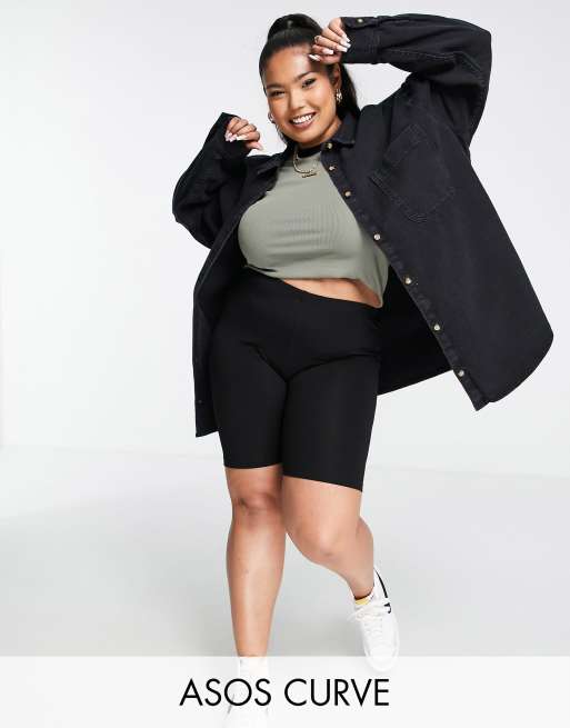 ASOS DESIGN Curve - Original - Camicia di jeans nera slavata