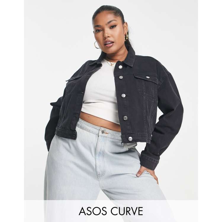 ASOS DESIGN Curve denim jacket in black ASOS