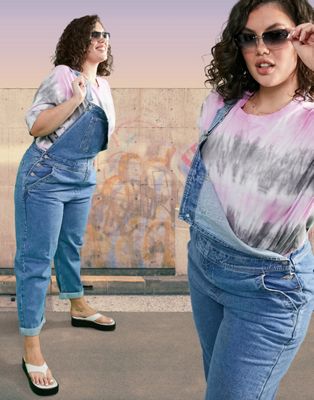 Femme DESIGN Curve - Original - Salopette en jean à délavage moyen