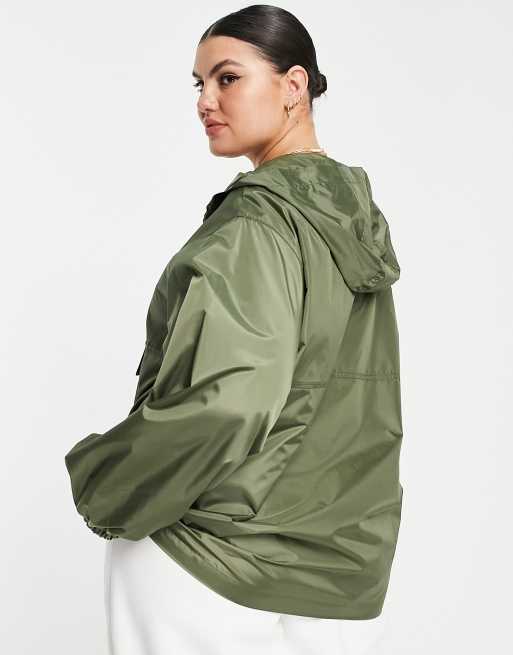 ASOS DESIGN hooded rain jacket in cloud print with chest logo