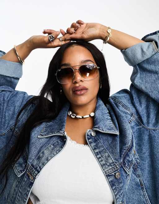 ASOS DESIGN Curve - Oversize 90'er-denimjakke i mellemvask , 2 af 4