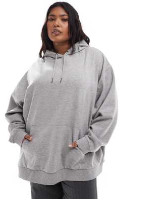 ASOS DESIGN Curve - Oversize-Kapuzenpullover in meliertem Grau