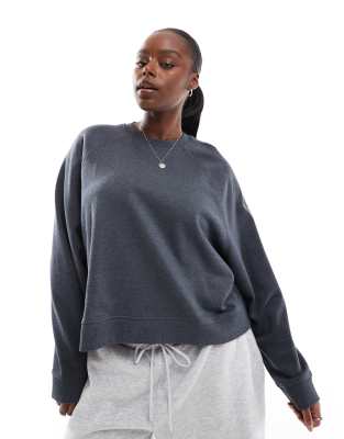 ASOS DESIGN Curve - Oversize-Sweatshirt in Anthrazit mit Raglan-Detail-Grau