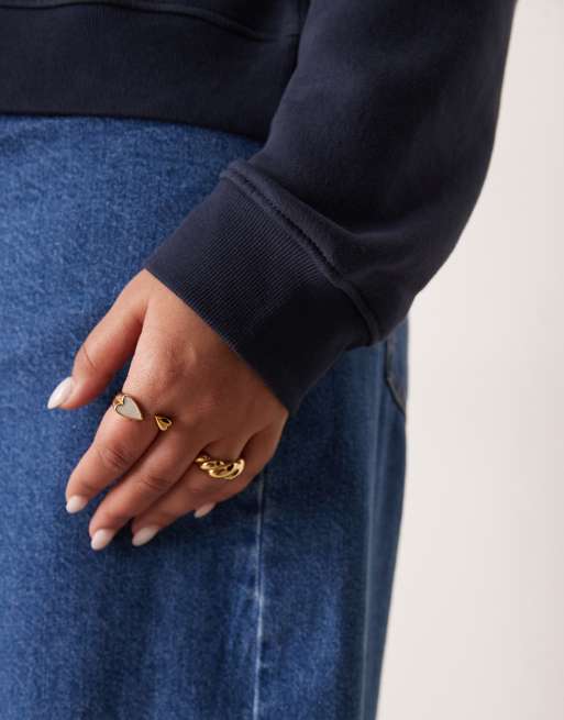 ASOS DESIGN Curve – Oversize-Sweatshirt in Marineblau mit Raglan-Detail und weicher Innenseite, 3 von 4