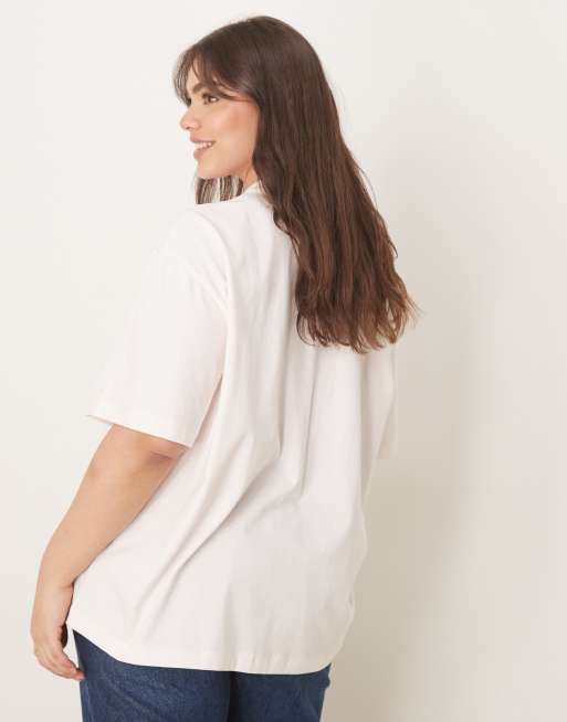 ASOS DESIGN Curve – Oversize-T-Shirt in Rosa mit „Boston“-Print, 3 von 4