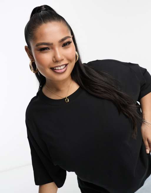 Asos Design Curve Oversize T Shirt In Schwarz Asos