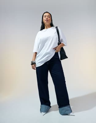 ASOS DESIGN Curve - Oversize-T-Shirt in Weiß