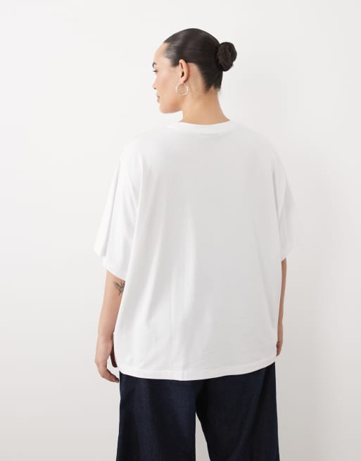 ASOS DESIGN Curve Oversize-T-Shirt mit Lucky Vegas Cherry-Print in Weiß, 4 von 4