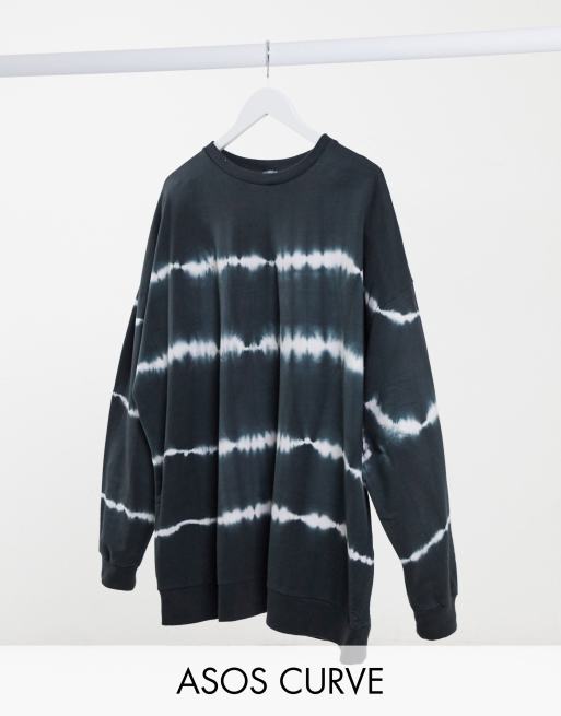 ASOS DESIGN  Curve Oversized batik  sweatshirt i koksgr  