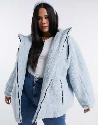 baby blue borg jacket