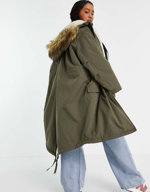 Oversized parka coat on sale womens