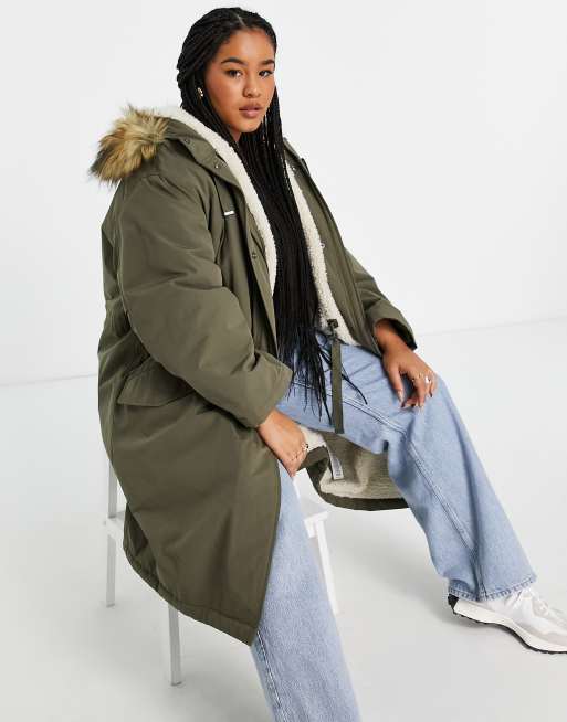 Asos khaki outlet parka