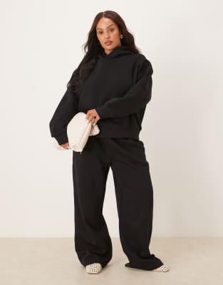 Asos Curve Asos Design Curve Oversized Brushback Hoodie In Black